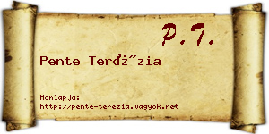 Pente Terézia névjegykártya
